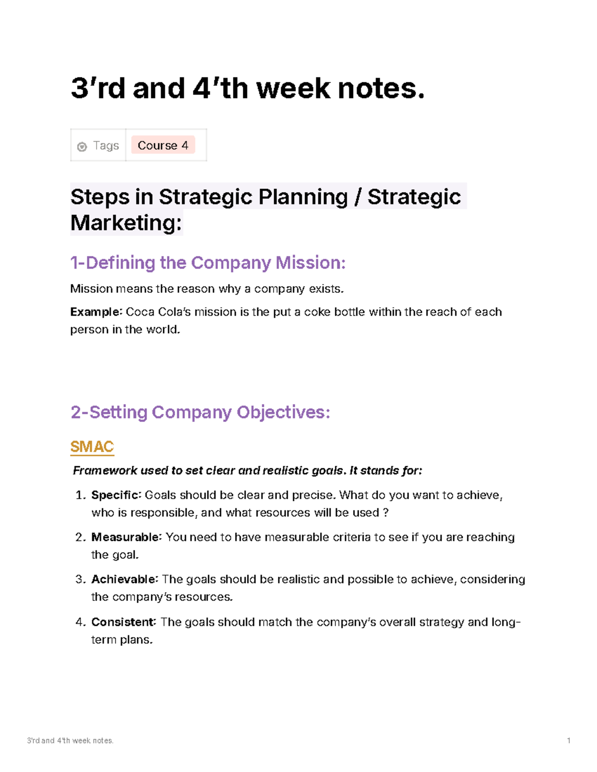 3'rd and 4'th week notes - 3 ʼrd and 4ʼth week notes. Tags Course 4 ...