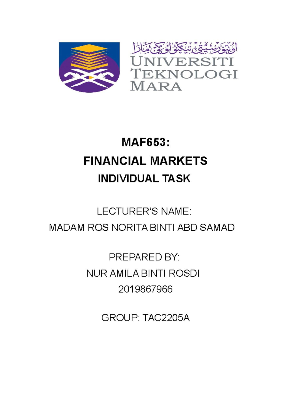 maf653 assignment islamic finance