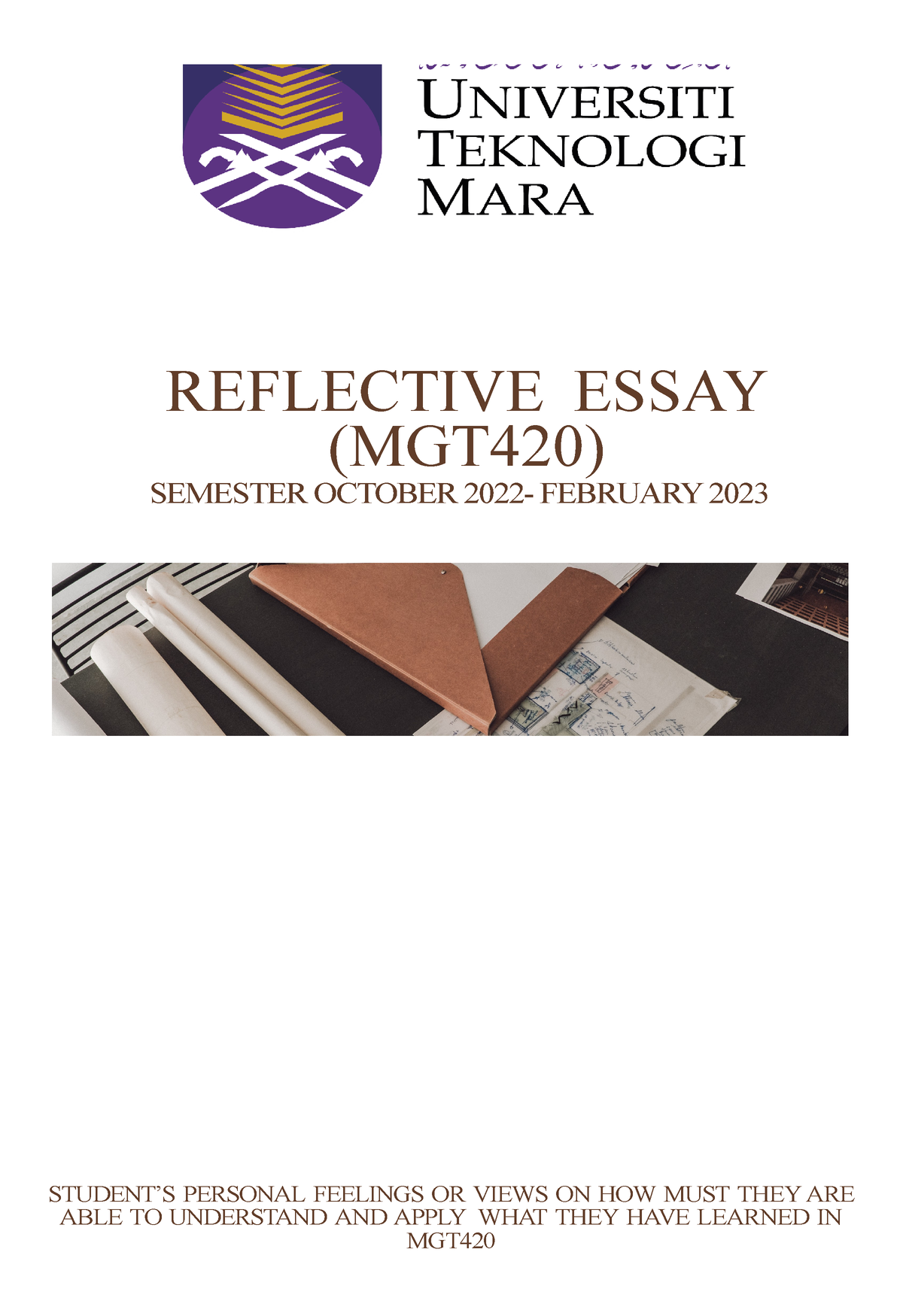 self reflection essay mgt 420