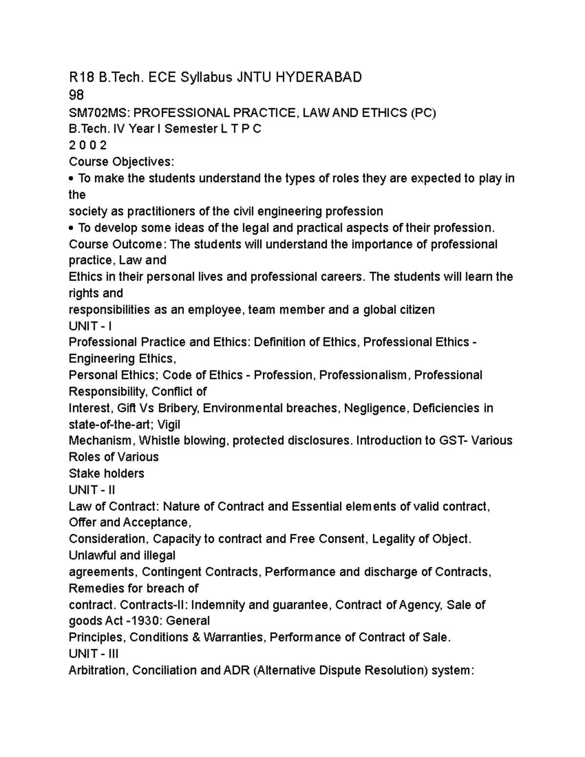 New Microsoft Office Word Document - R18 B. ECE Syllabus JNTU HYDERABAD ...
