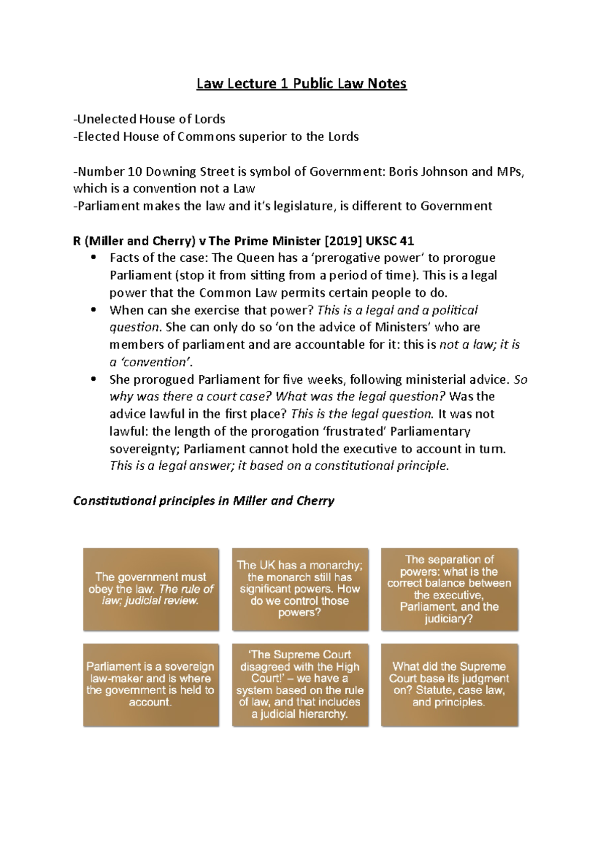 Law Lecture 1 Notes - first year - Law Lecture 1 Public Law Notes ...