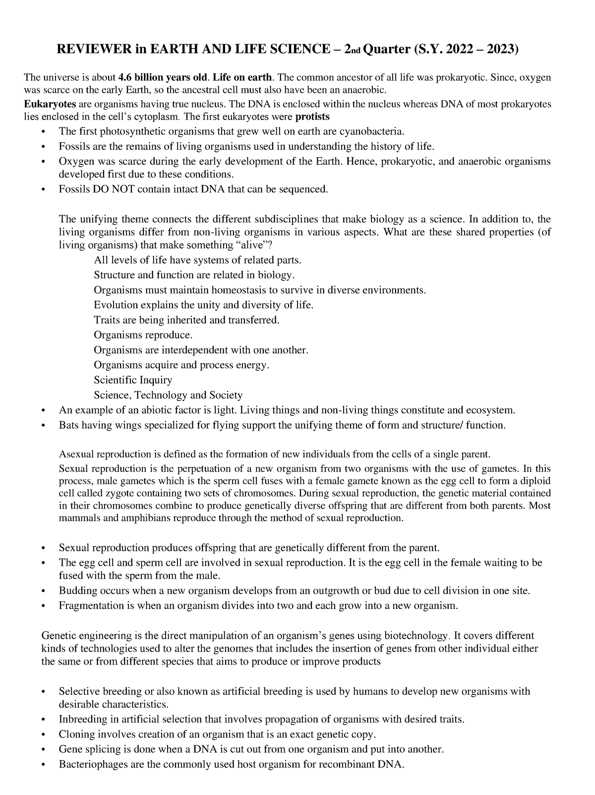 Reviewer ELS 2nd quarter - REVIEWER in EARTH AND LIFE SCIENCE – 2 nd ...