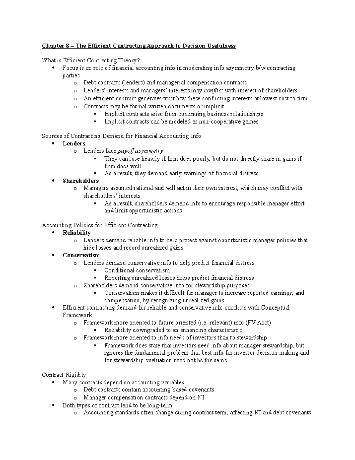 Chapter 8 - The Efficient Contracting Approach to Decision Usefulness ...