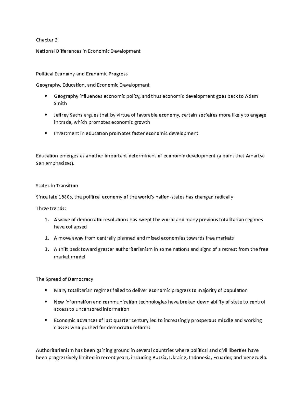 Chapter 3 Lecture Notes 3 - Chapter 3 National Differences in Economic ...