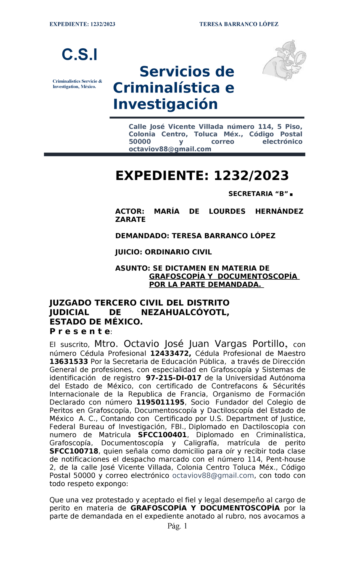 Cómo Elaborar Un Dictamen Pericial En Grafoscopía - Criminalistics ...