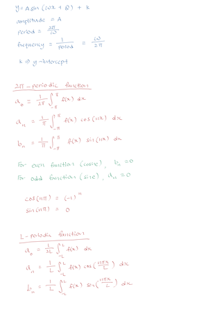 Tutorial 2-Solution-MH2811 - Tutorial 2: Fourier Series and Fourier ...