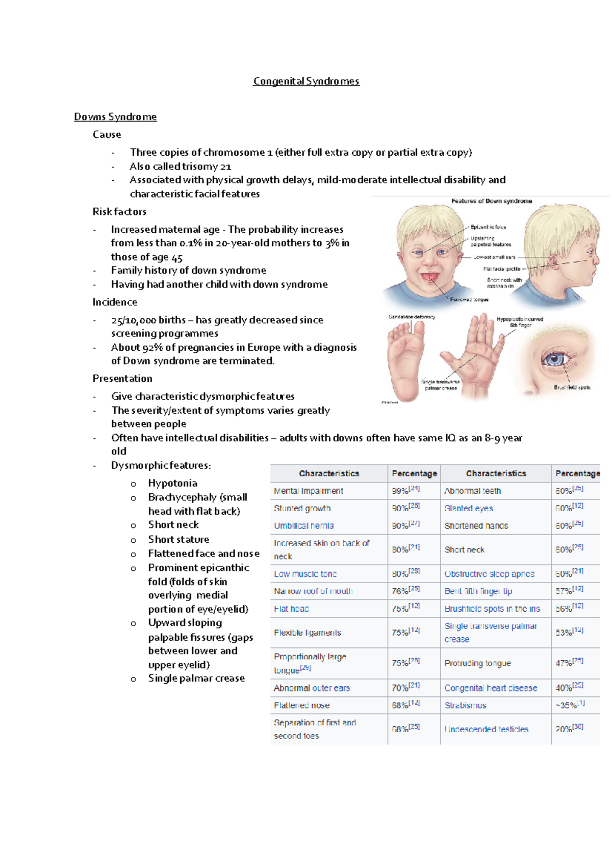 Congenital Syndromes - Congenital Syndromes Downs Syndrome Cause ...