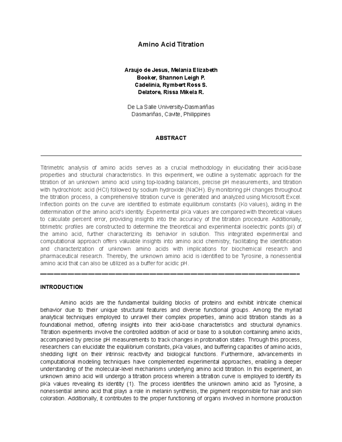 Group 3A MEB12 Scientific-Paper Amino-Acid-Tritration - Amino Acid ...