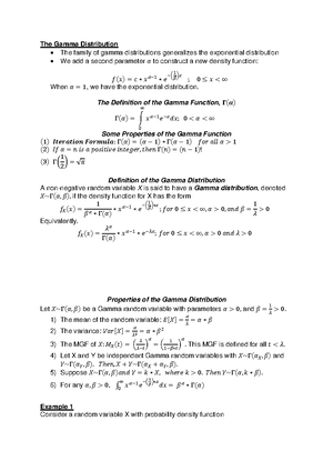 Probability Distributions Revision 1 - Review of key concepts ...