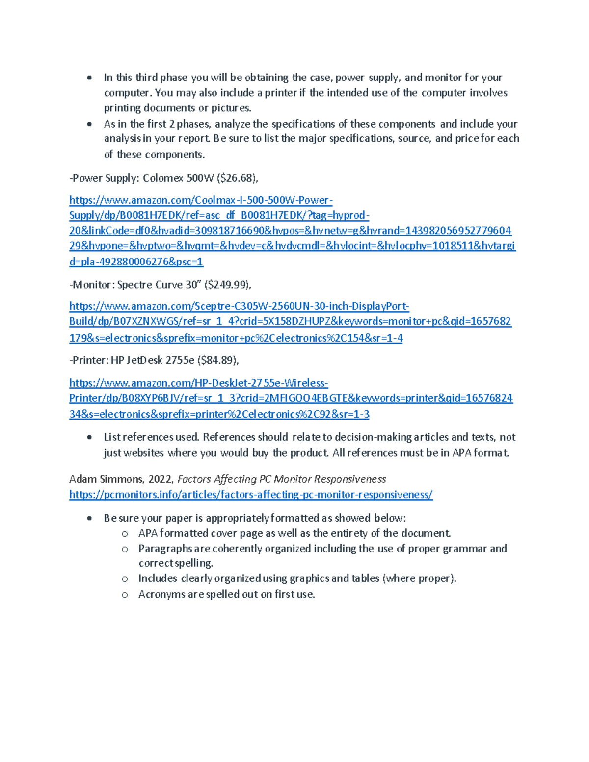 Course Project Phase 3 - In this third phase you will be obtaining the ...