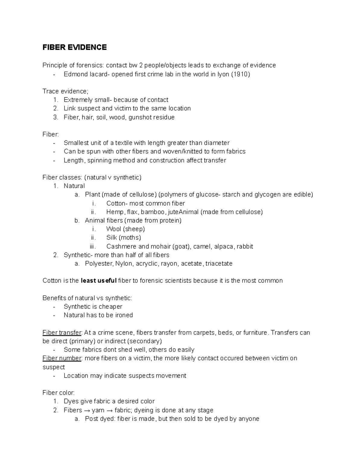 Fibers - FIBER EVIDENCE Principle Of Forensics: Contact Bw 2 People ...