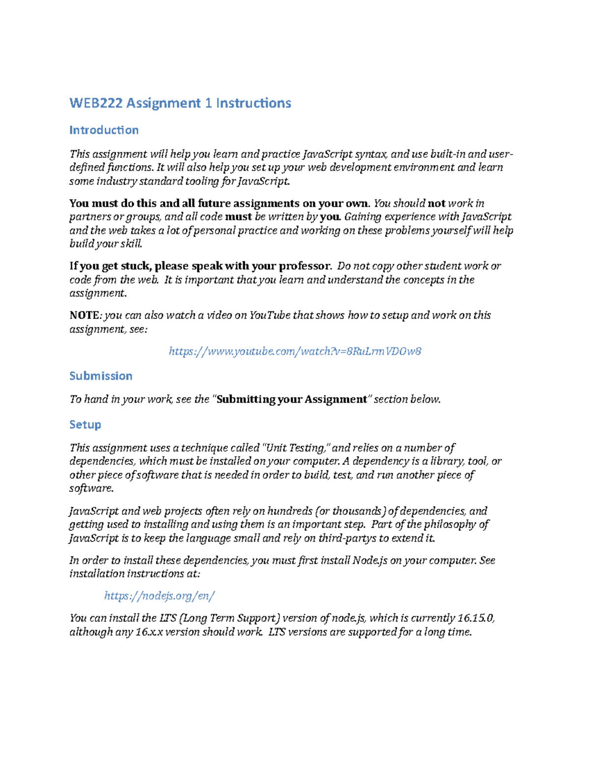 Assignment 1 Web Assignment 11 Web222 Assignment 1 Instructions Introduction This Assignment Assignment 1 Web Assignment 11 Web222 Assignment 1 Instructions Introduction This Assignment