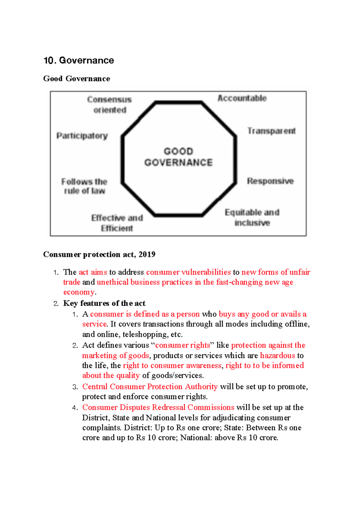Governance Rushikesh Reddy - 10. Governance Good Governance Consumer ...