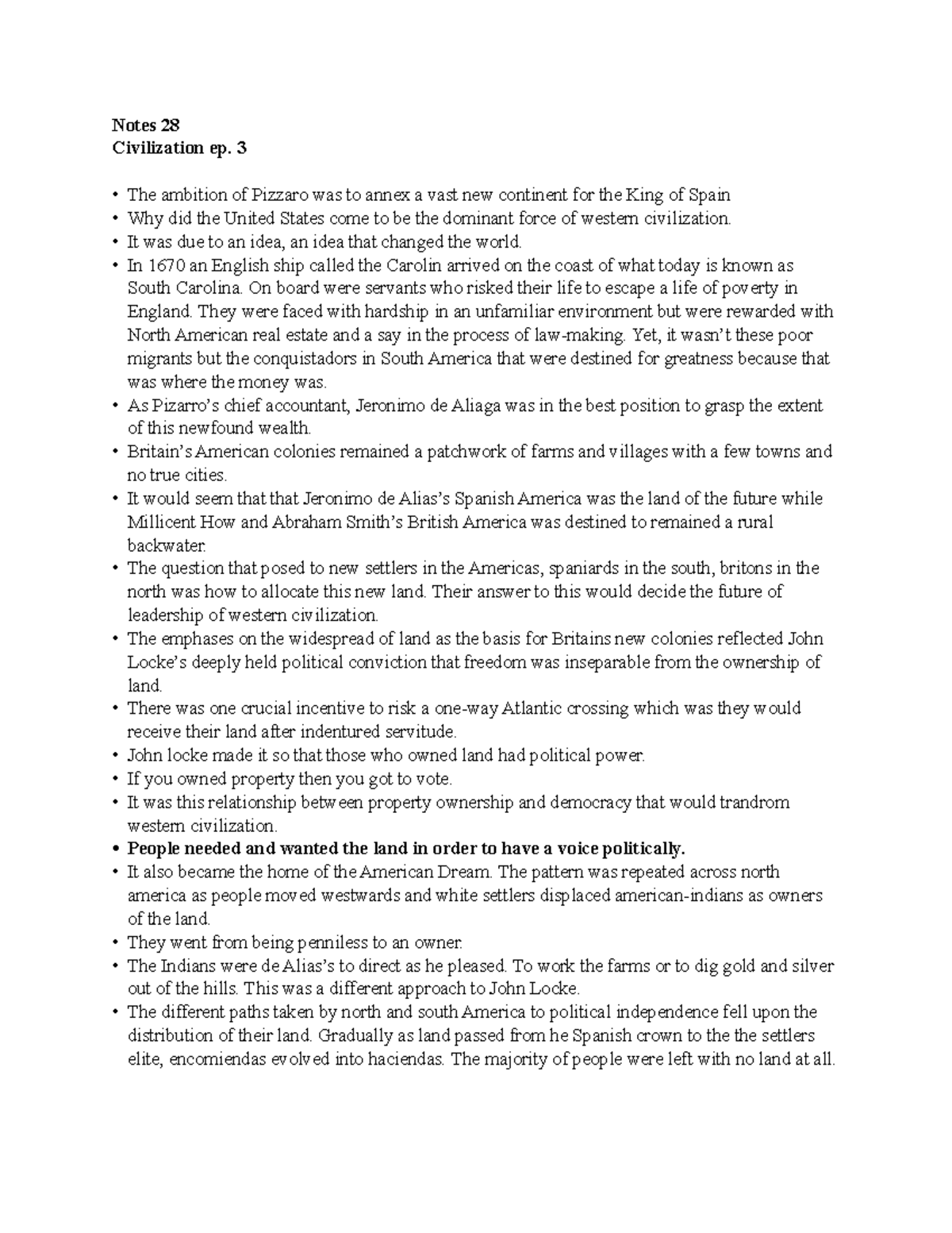 Notes 28 woh 2012 pdf - Notes 28 Civilization ep. 3 The ambition of ...