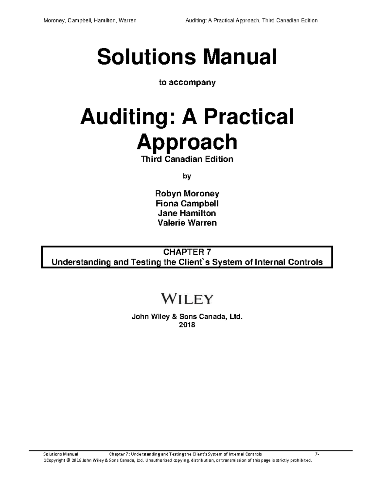 Sm07 - Solutions For CH7 - Solutions Manual Chapter 7: Understanding ...