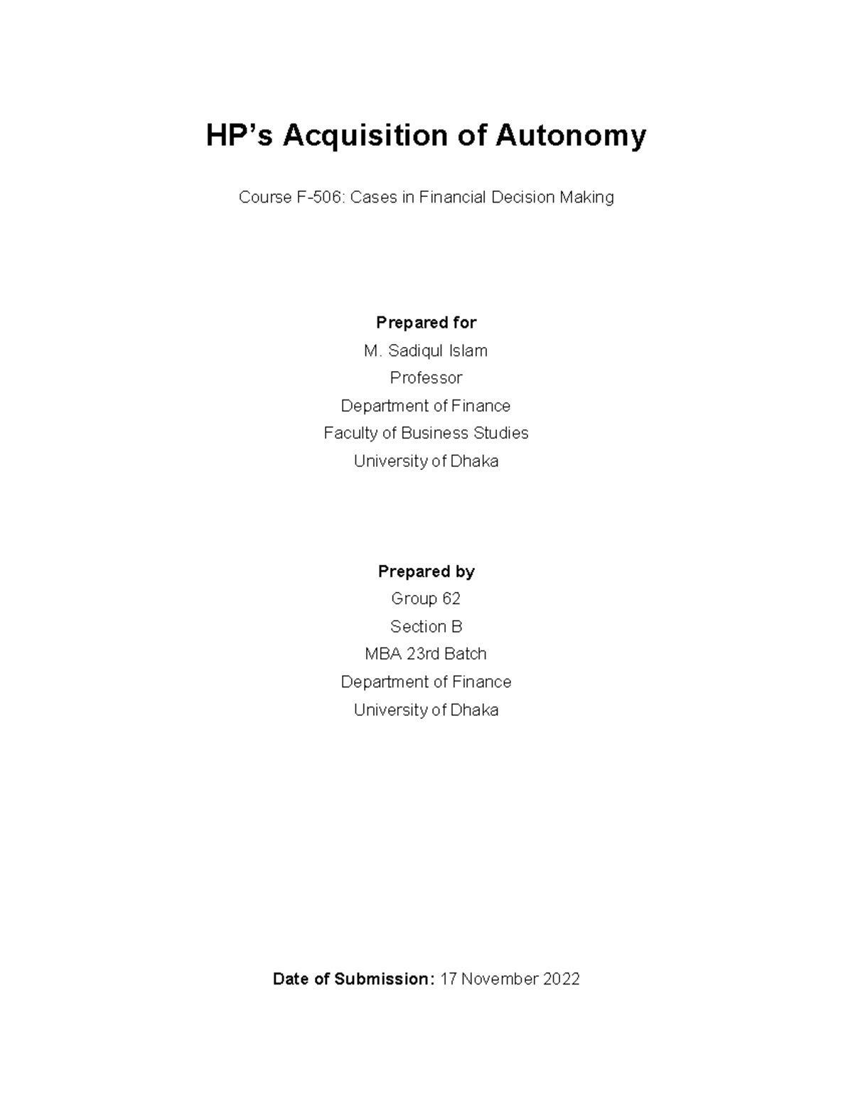 hp acquisition of autonomy case study