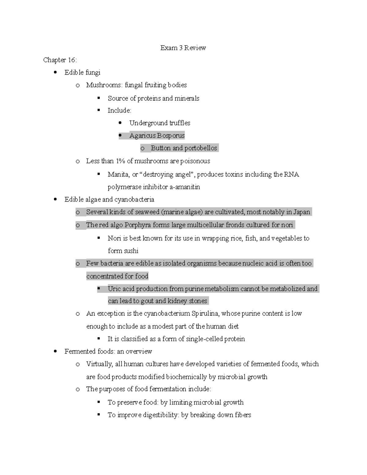 Exam 3 Review - Notes to prepare for the third exam - Exam 3 Review ...