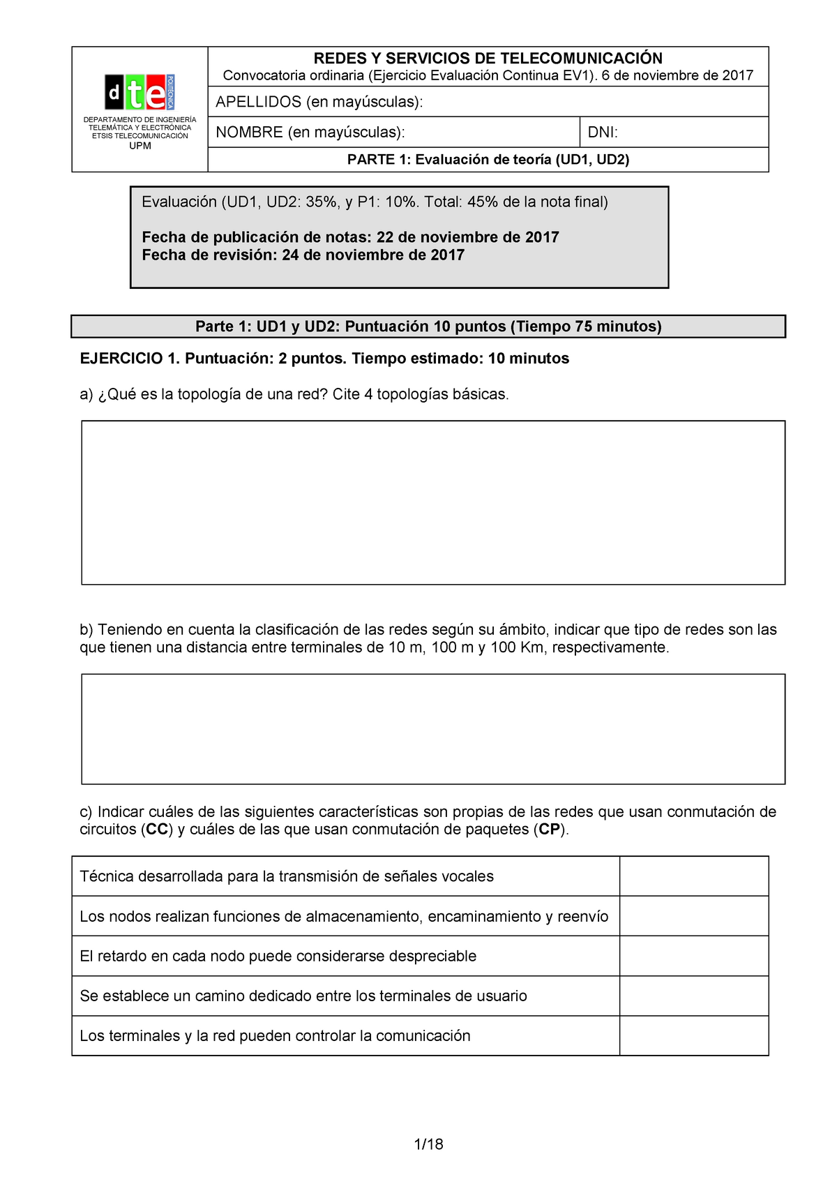 Examen 9 Noviembre 2017 Preguntas Upm Studocu