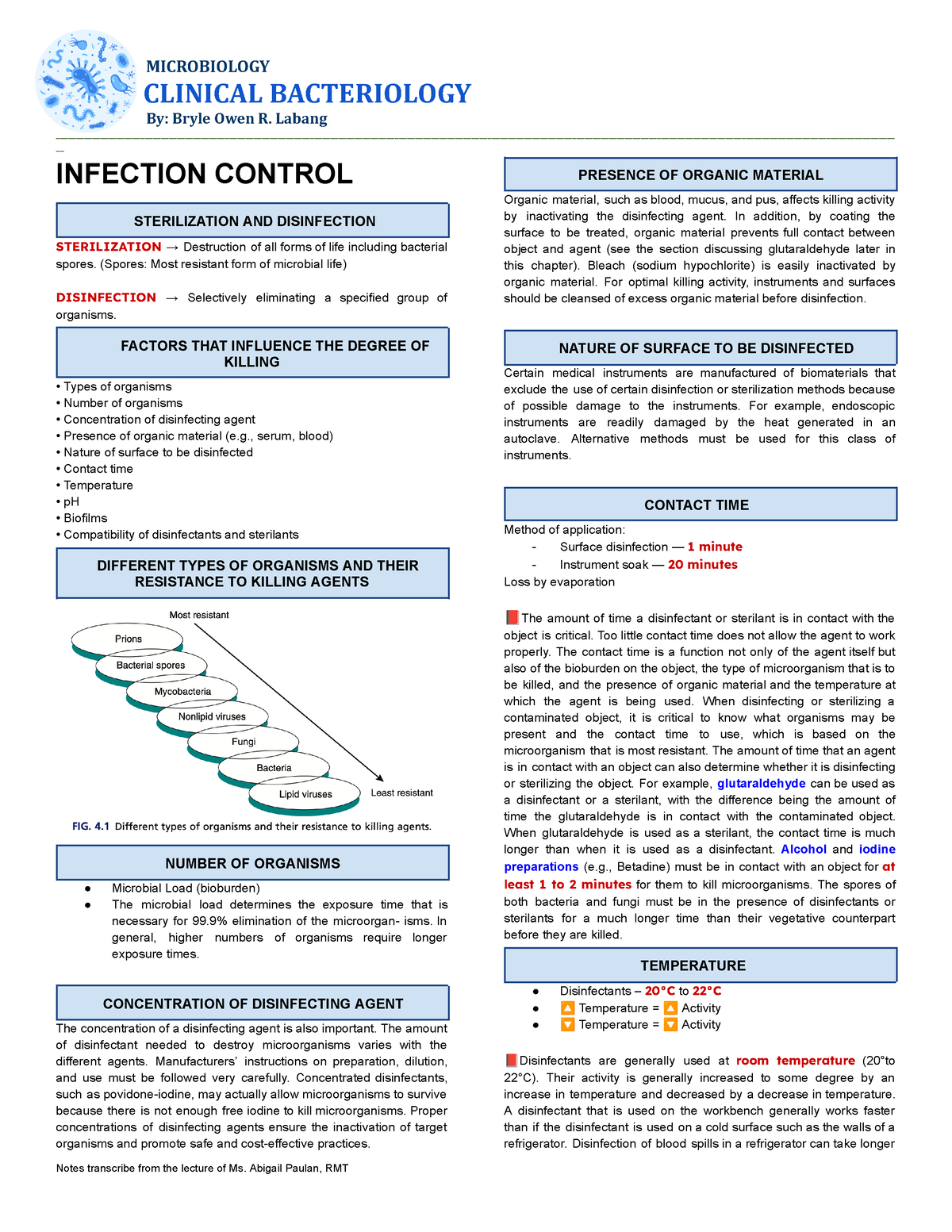 Bacte Lec 1-3 2 - Trans - CLINICAL BACTERIOLOGY By: Bryle Owen R ...