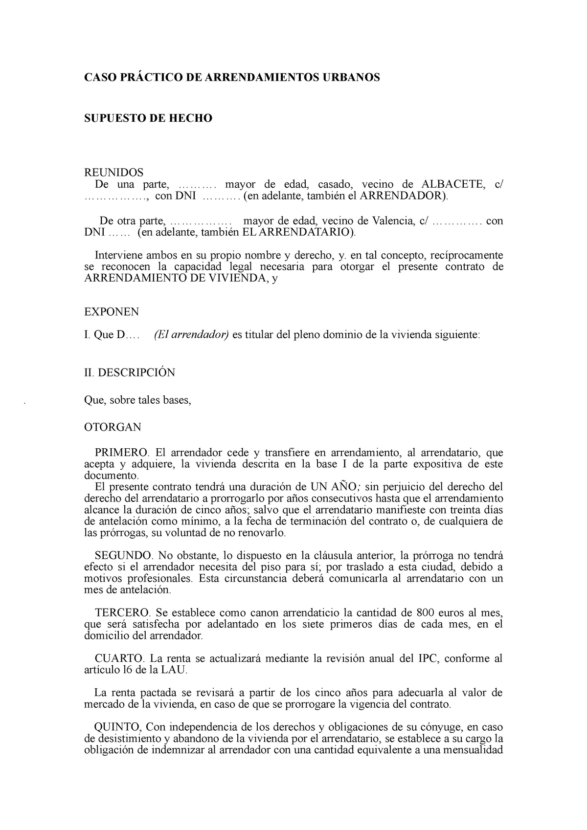 Práctica 27 Abril 2021 Lecture Notes 1 Caso PrÁctico De Arrendamientos Urbanos Supuesto De 4700