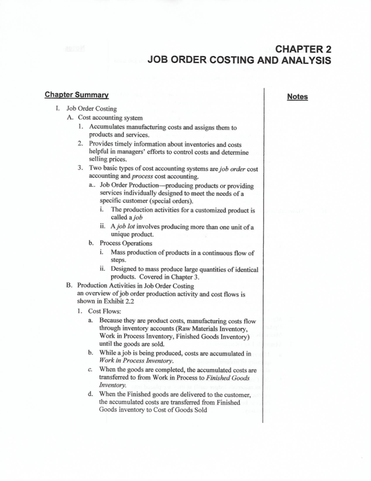 Chapter 2. Notes - BUS 1B - Studocu