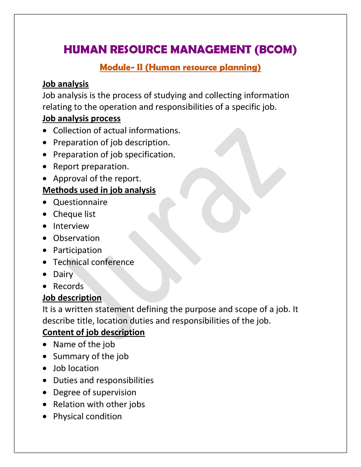 HRM 2 - Study Materials - HUMAN RESOURCE MANAGEMENT (BCOM) Module- II ...