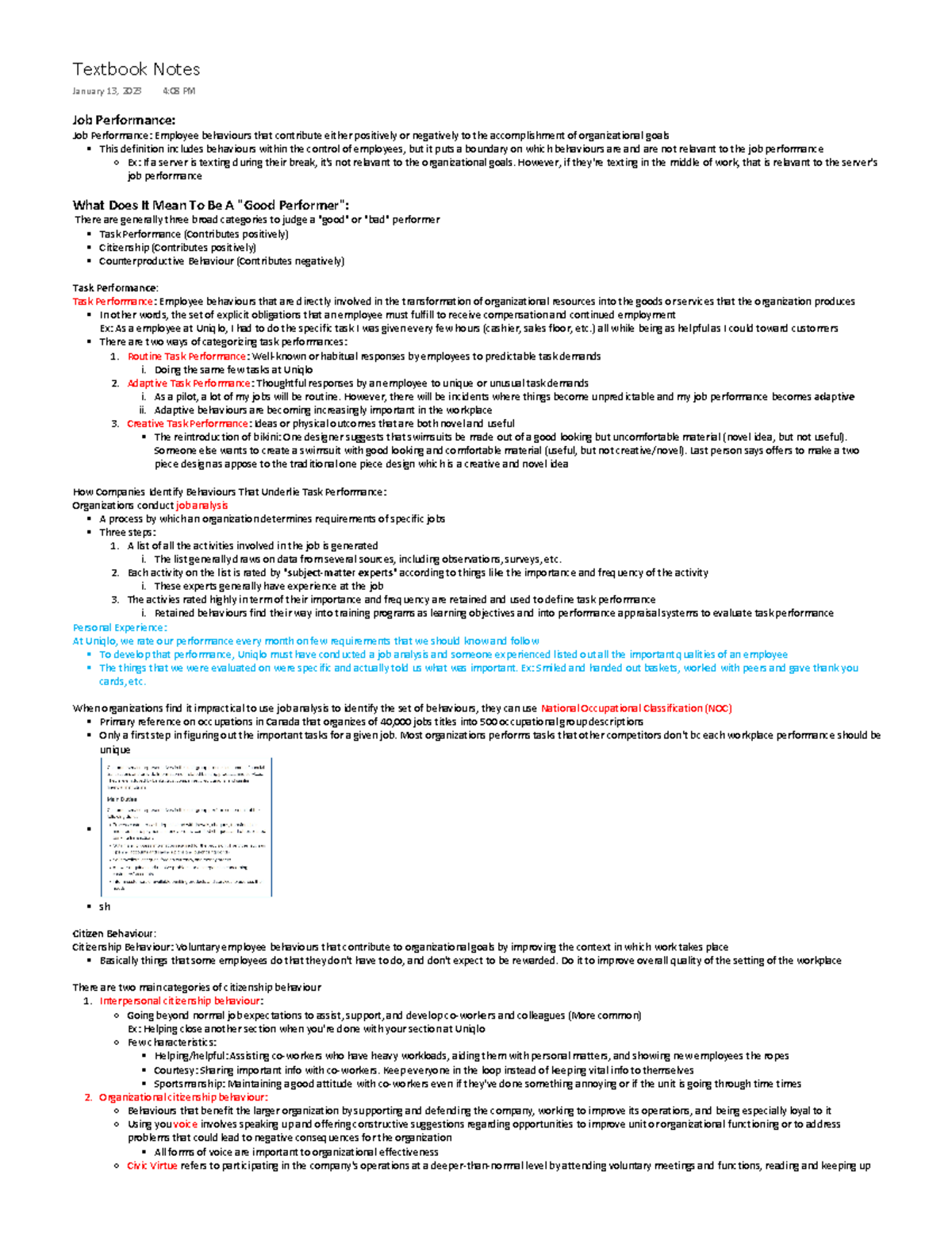 MOS+2181+Week+2 - Week+2-4- mos 2181 notes - Job Performance: Job ...