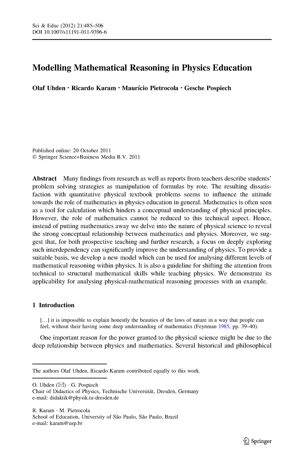 modelling-mathematical-reasoning-in-physics-education-2011-abstract