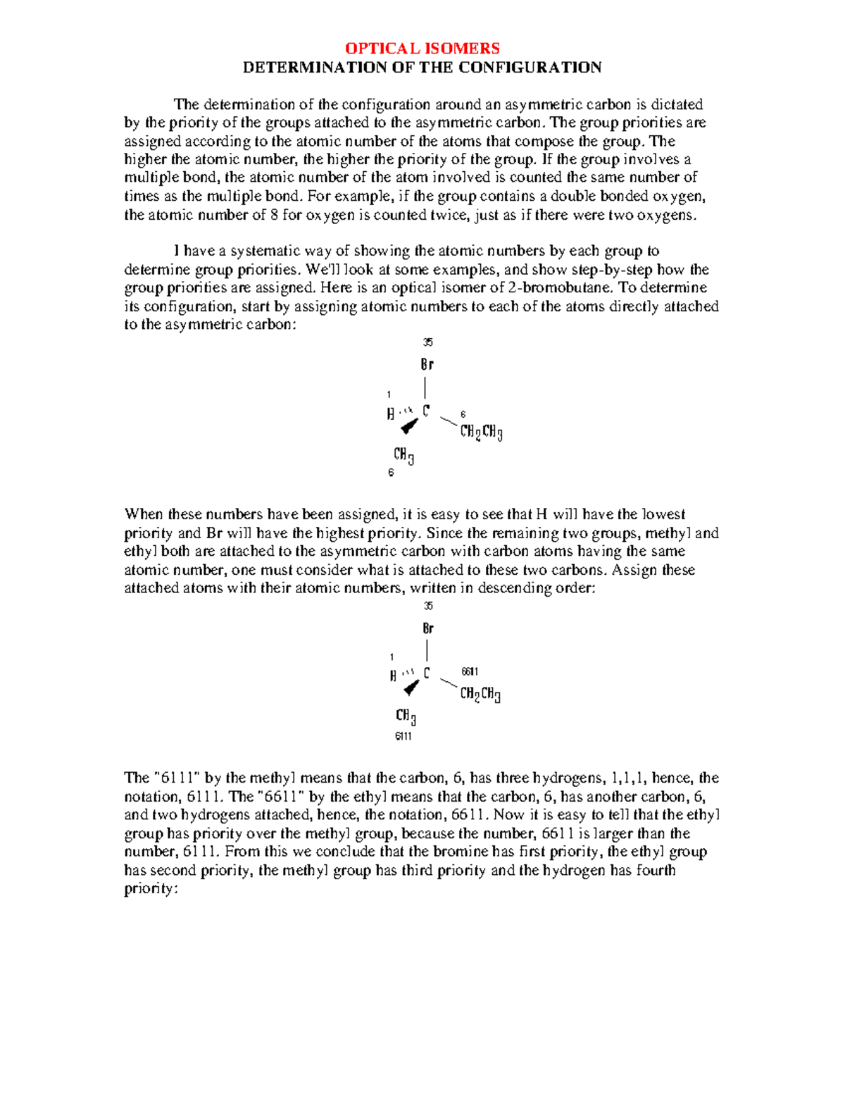 Optical isomers - Chimie - OPTICAL ISOMERS DETERMINATION OF THE ...