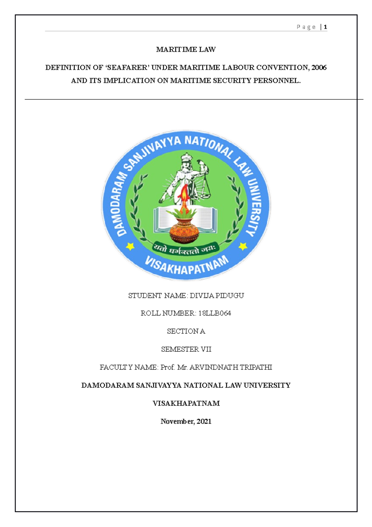 Maritime LAW Research Paper BALLb Studocu