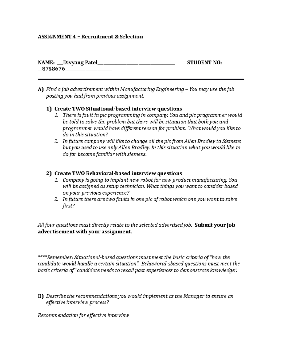 recruitment and selection for international assignment