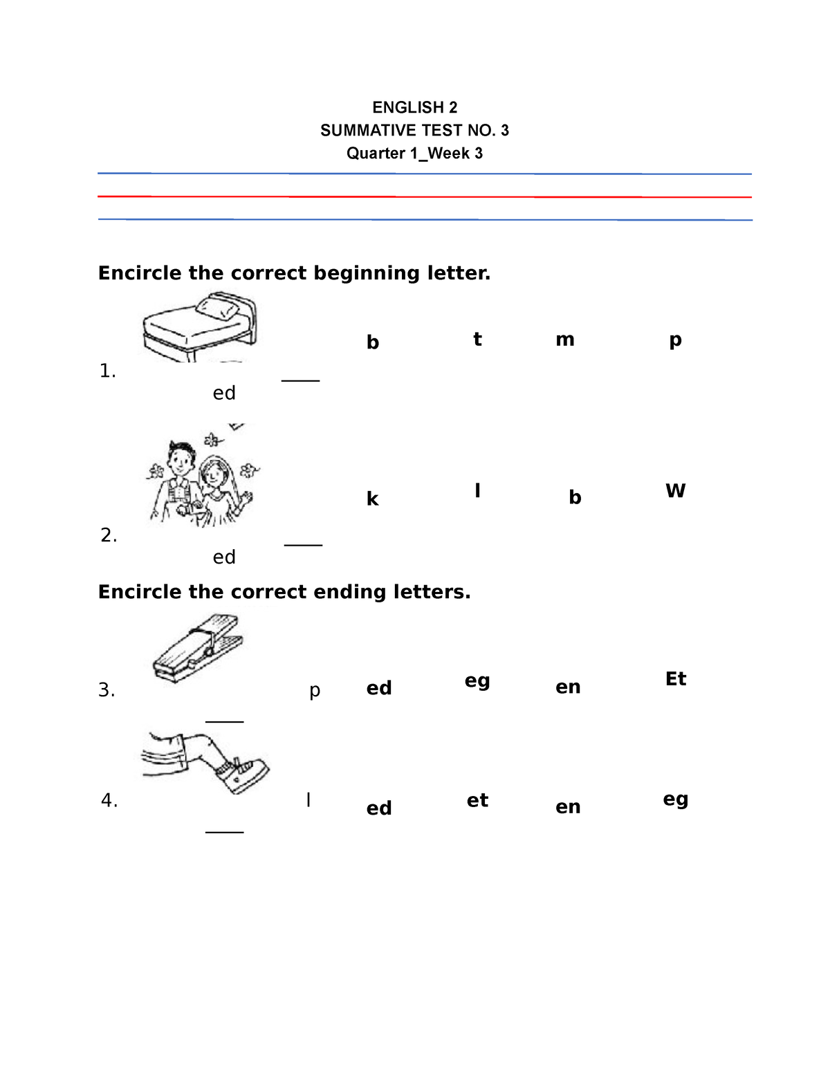 Summative Test No. 3 English 2 Q1 W3 - ENGLISH 2 SUMMATIVE TEST NO. 3 ...