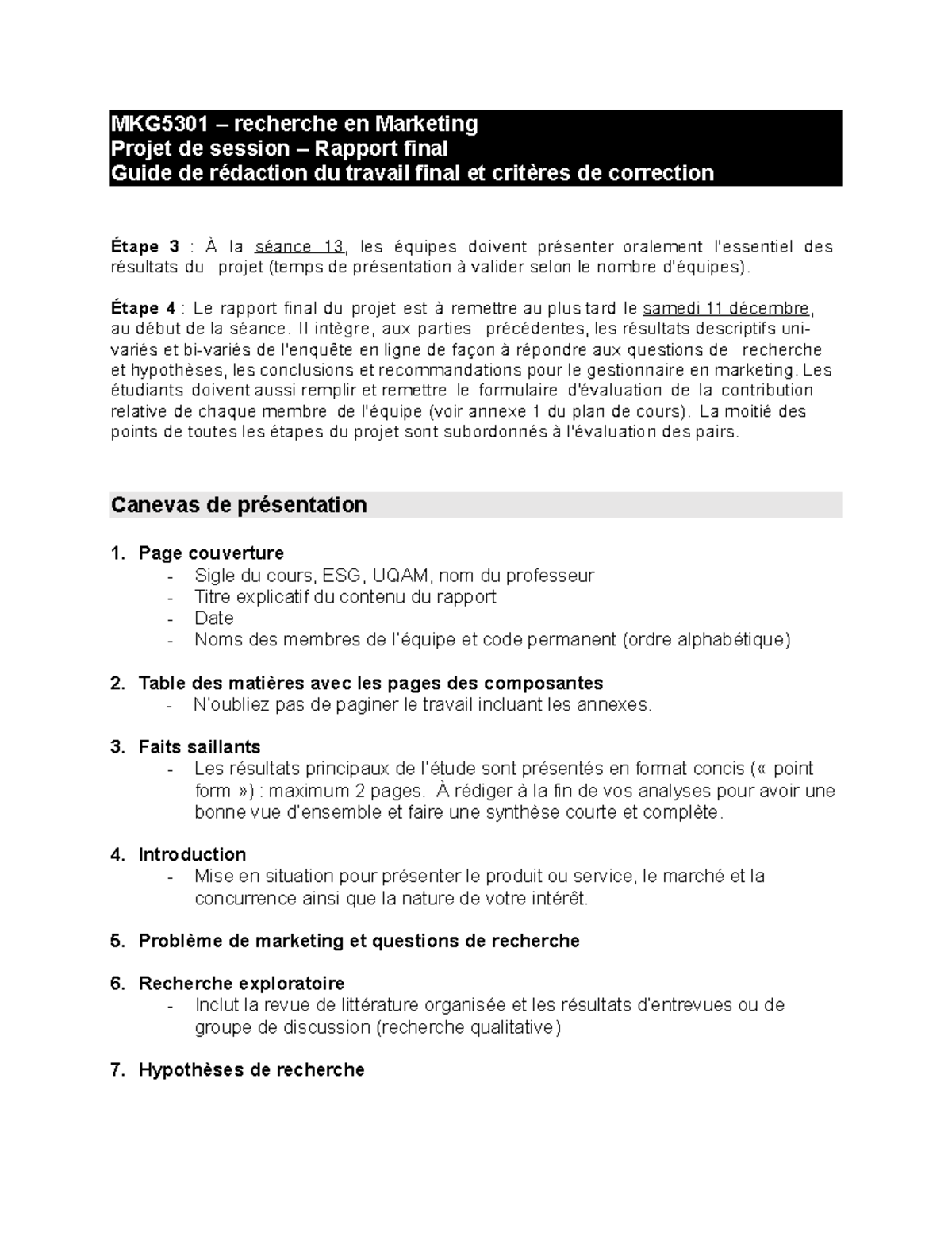 Guide De R Daction Du Travail Final Et Crit Res De Correction 2