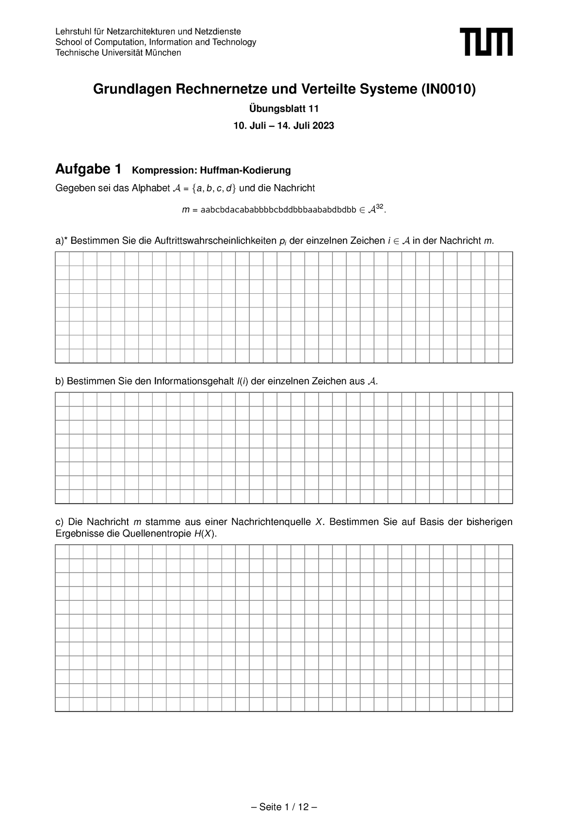 Tutorial 11 - übung - Grundlagen Rechnernetze Und Verteilte Systeme ...