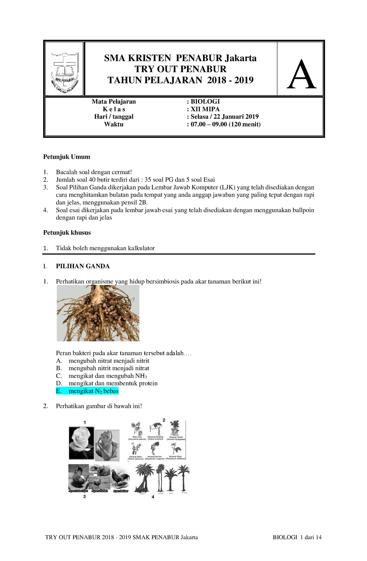 Jawaban Latihan - Petunjuk Umum 1. Bacalah Soal Dengan Cermat! 2 ...