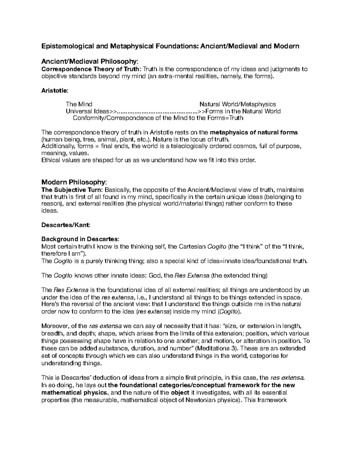 D1 - LECTURE NOTES - Epistemological and Metaphysical Foundations ...