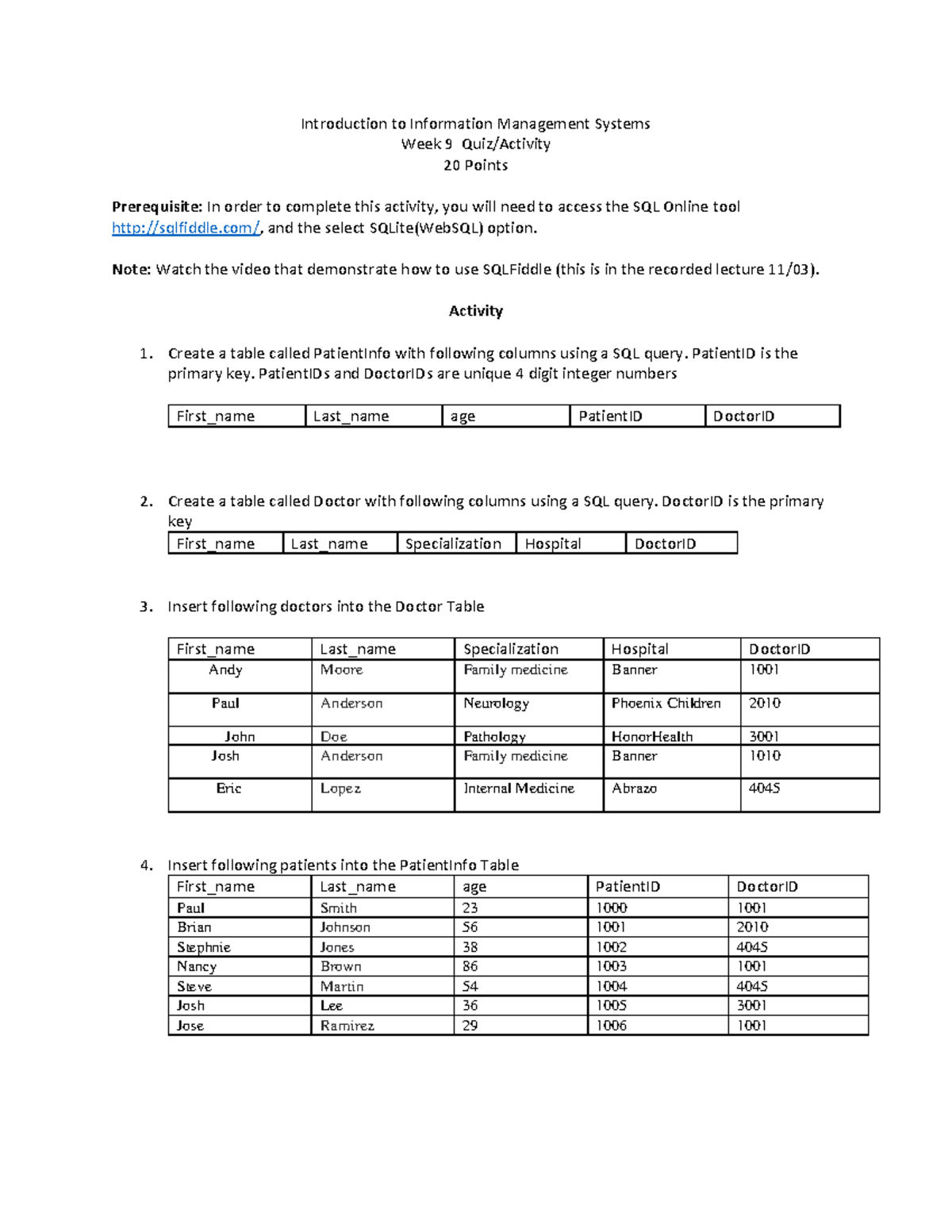 Quiz intro to software engineering Introduction to Information