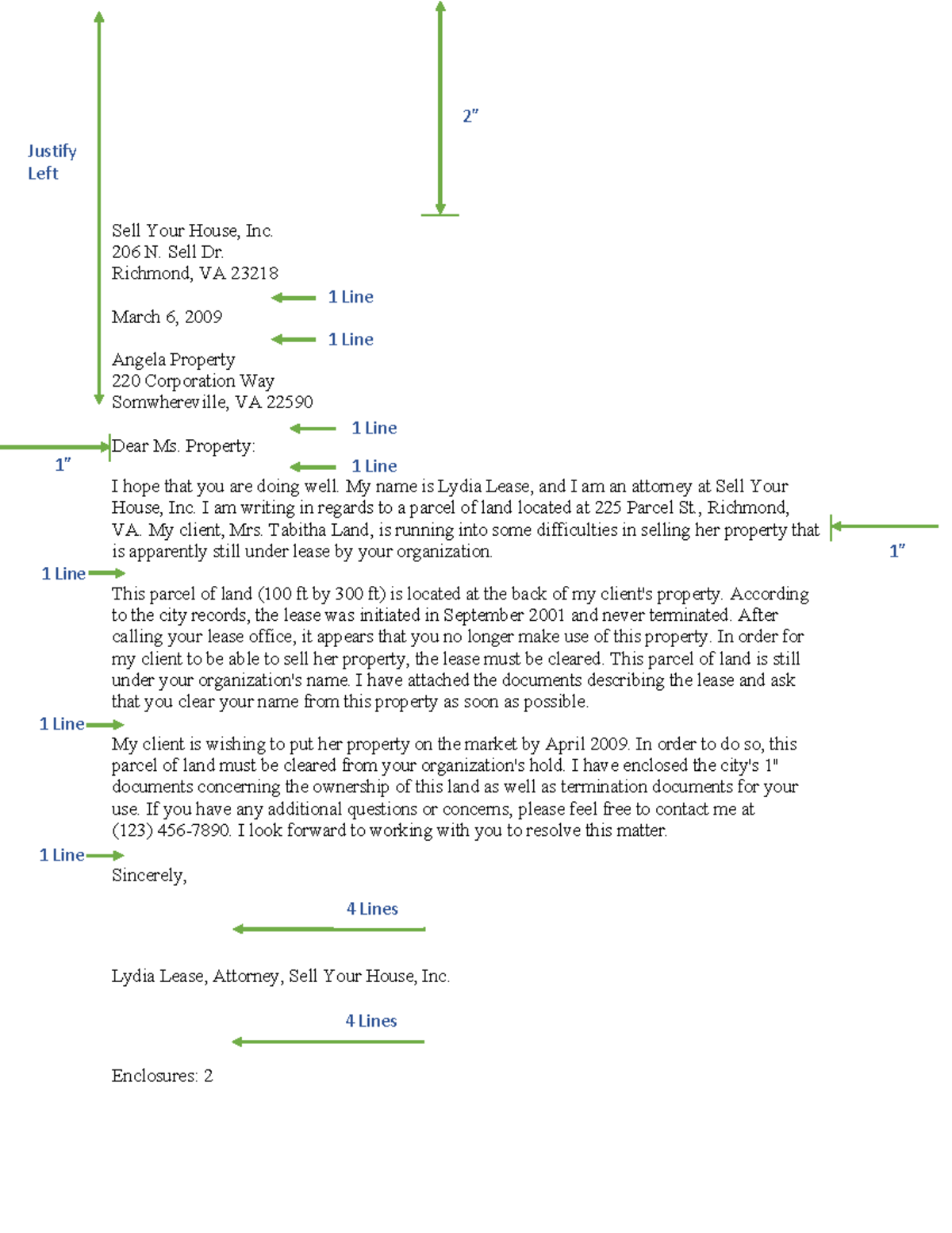 Business Letter Template - Sell Your House, Inc. 206 N. Sell Dr ...