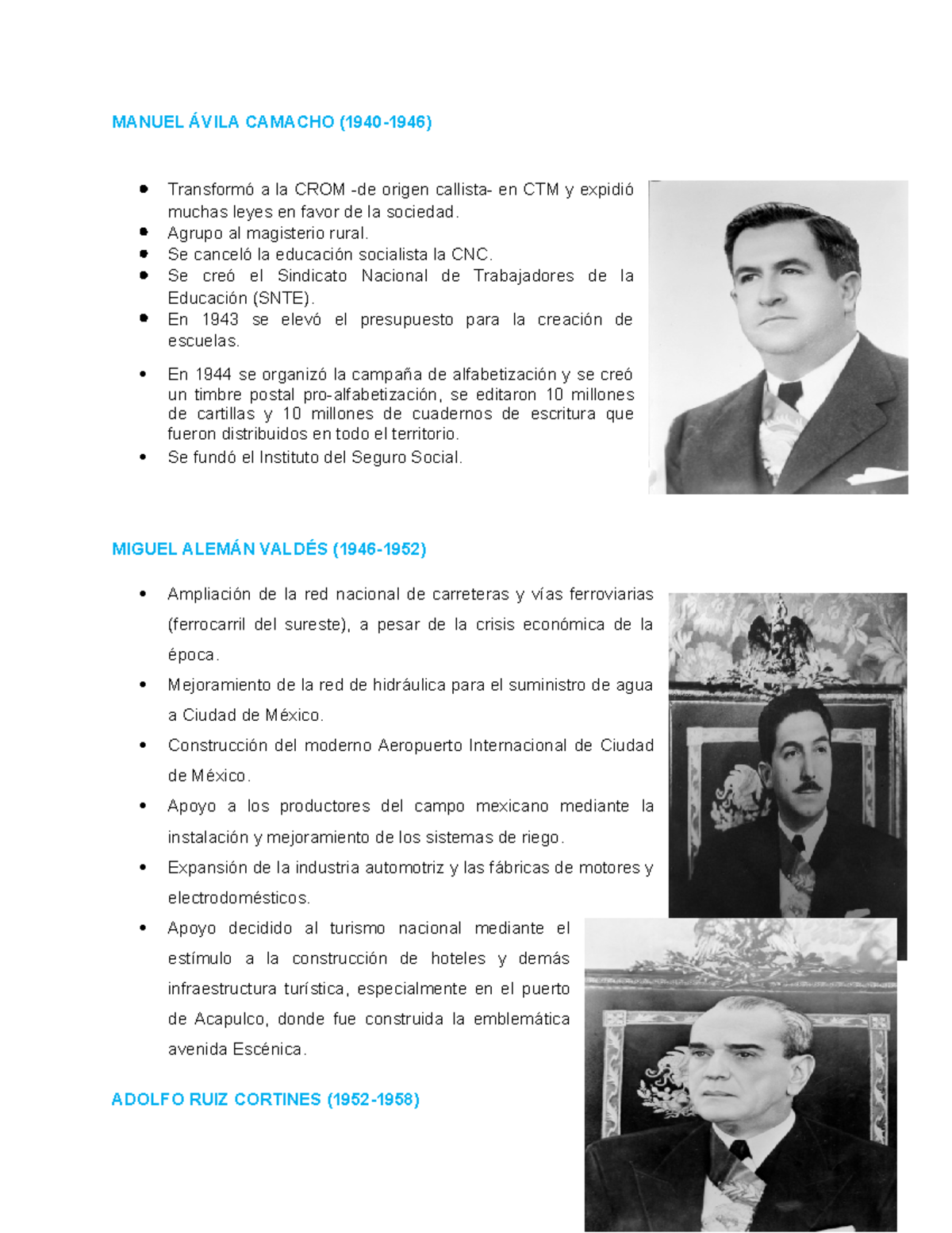 Presidentes 19402020 MANUEL ÁVILA CAMACHO (19401946) Transformó a la CROM de origen Presidentes 19402020 MANUEL ÁVILA CAMACHO (19401946) Transformó a la CROM de origen