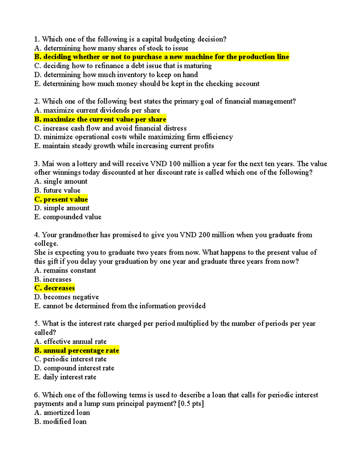 Which One Of The Following Is A Capital Budgeting Decision Mul midterm - môn qttc - Which one of the following is a capital