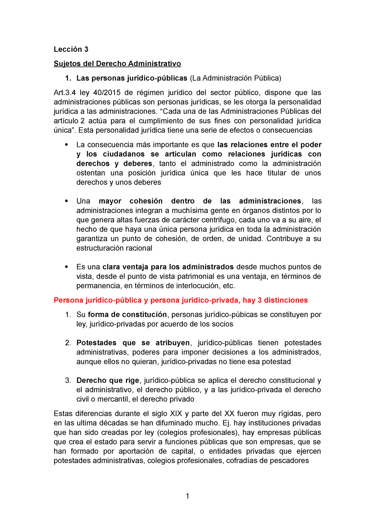 Lección 3 Administrativo I 3 - Lección 3 Sujetos Del Derecho ...