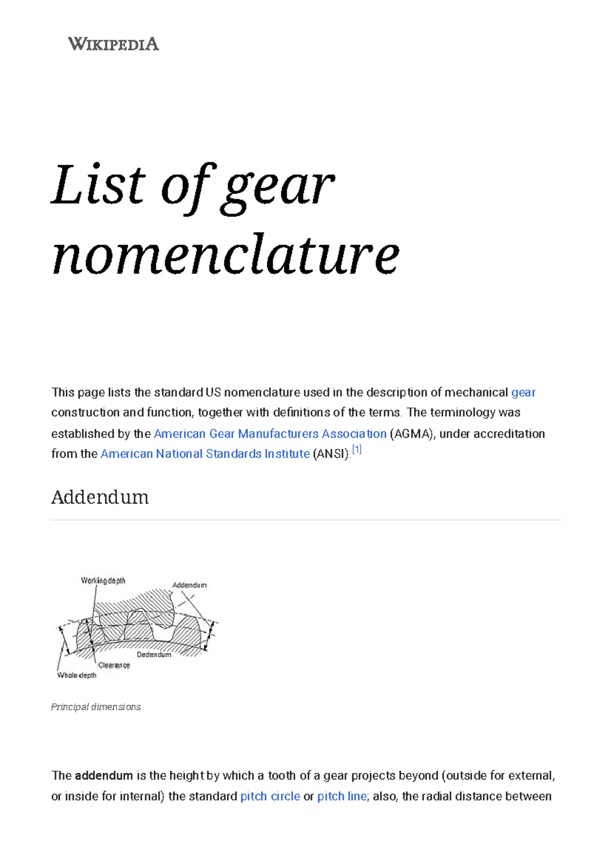 Gear Nomenclatures Gear parts List of gear nomenclature This page