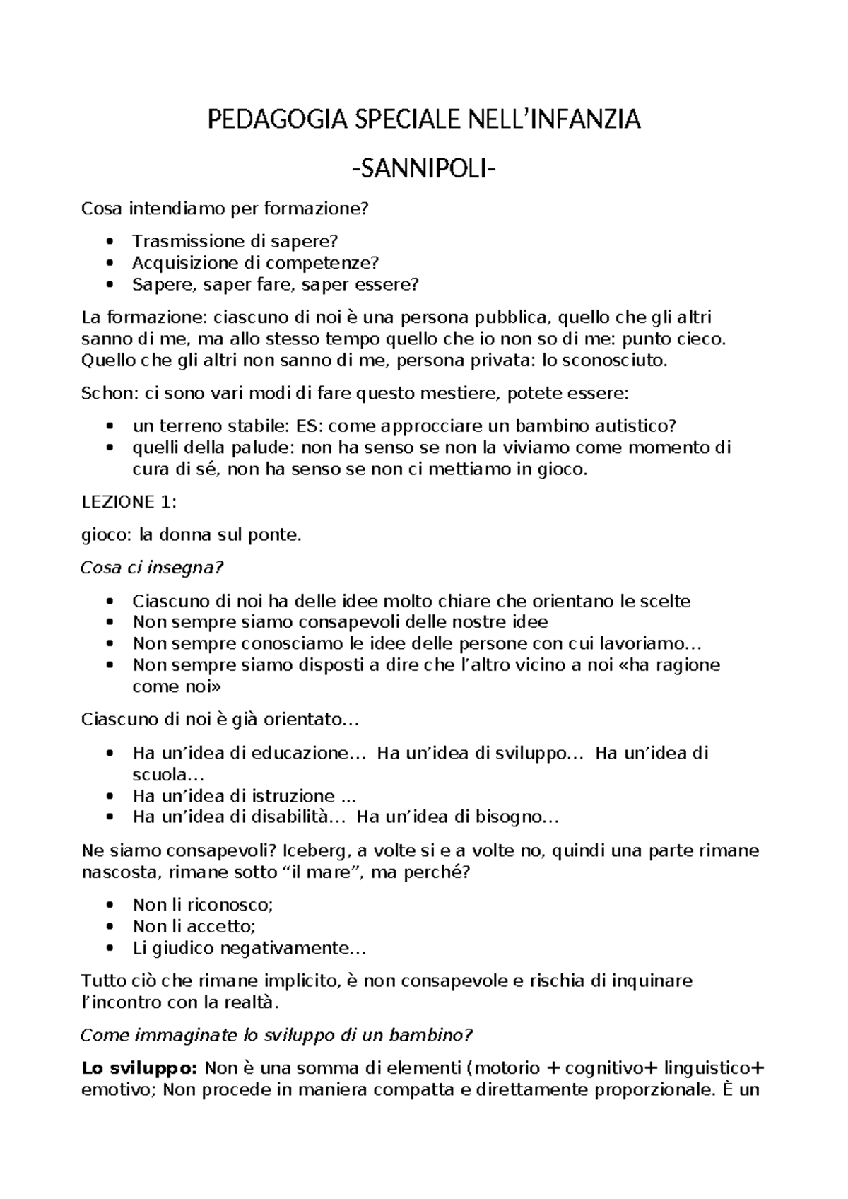 Pedagogia Speciale NELL' Infanzia - PEDAGOGIA SPECIALE NELL’INFANZIA ...