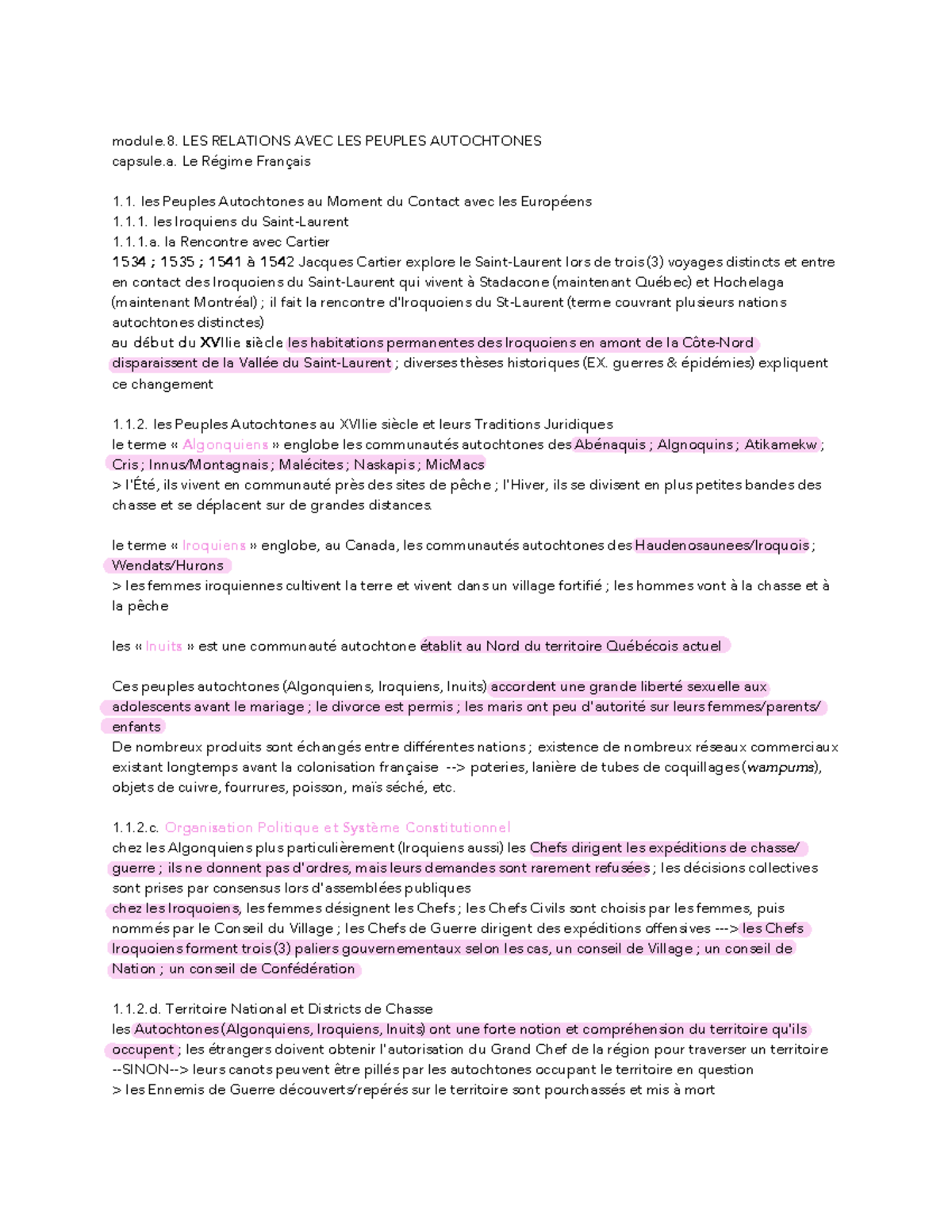 DRT1010 ; module 8 ; LES Relations AVEC LES Peuples Autochtones ...