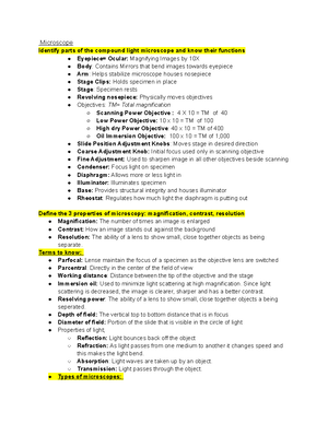 Review -EXAM I - n/a - UNIT 1: INTRODUCTION TO MICROBIOLOGY & TAXONOMY ...