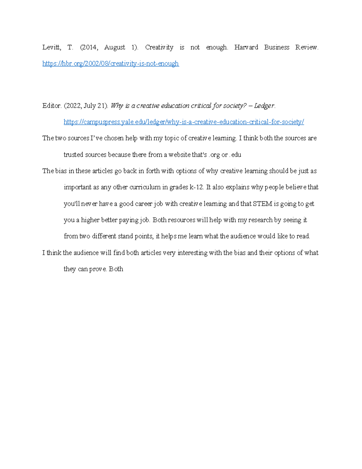 Download Submission File-3 - Levitt, T. (2014, August 1). Creativity is ...