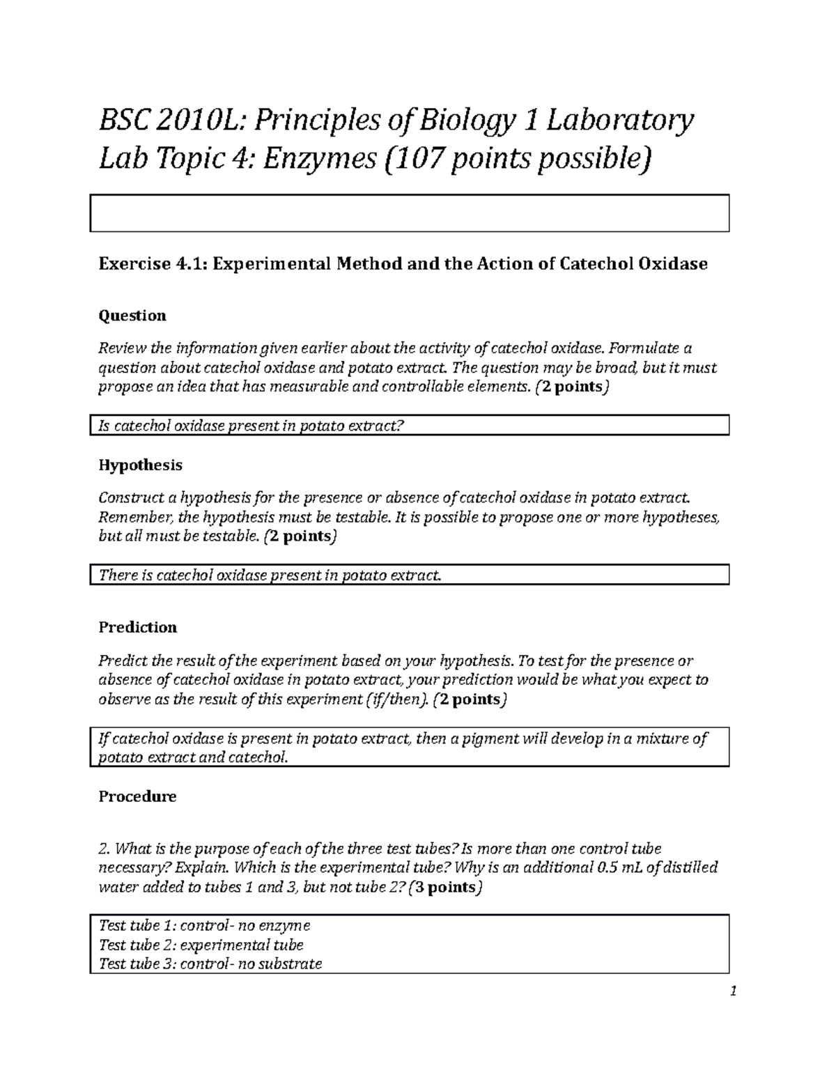 Bsc 2010 L Lab Topic 4 Report - BSC 2010L: Principles Of Biology 1 ...