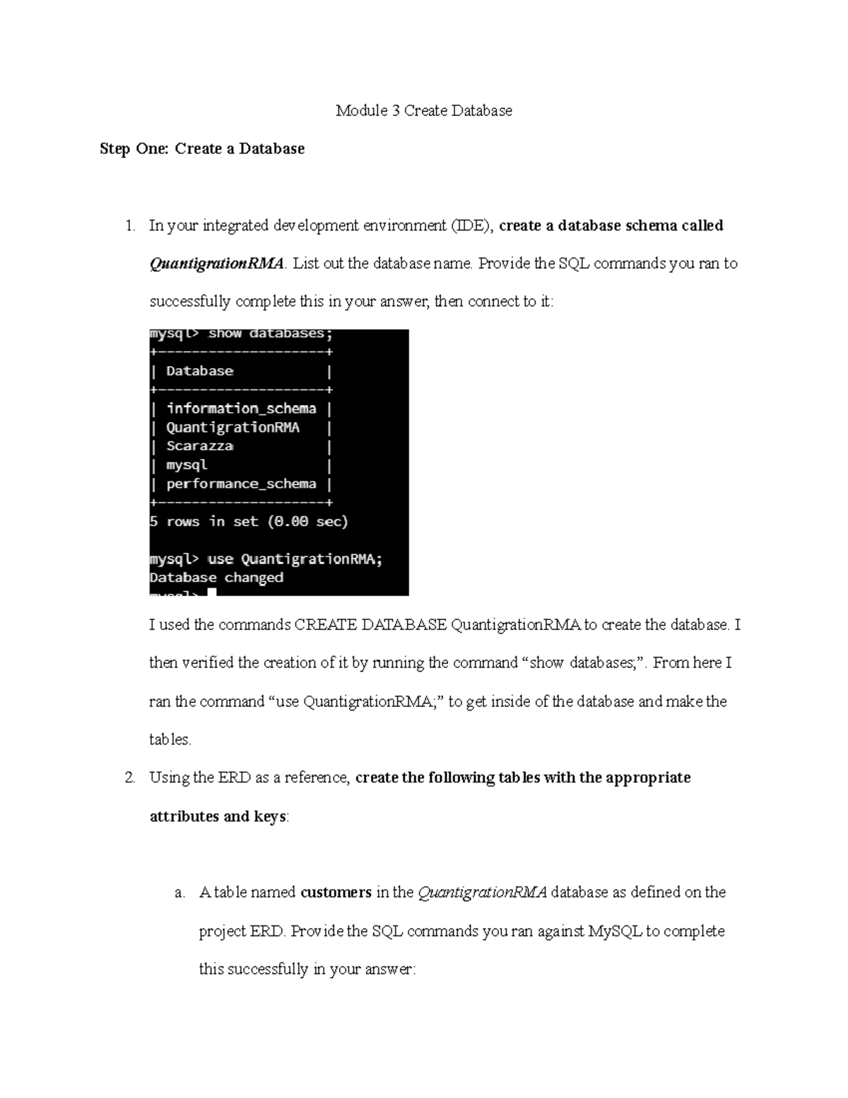 DAD 220Module 3 Create Database - Module 3 Create Database Step One ...