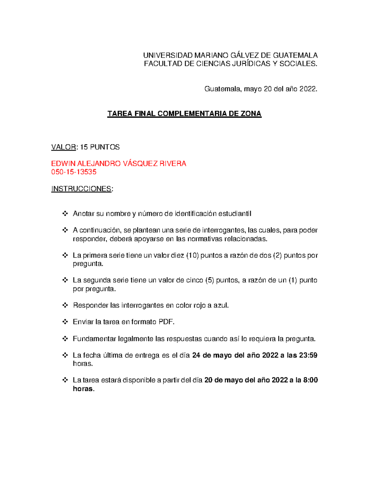 Tarea Final De Zona Derecho Penal Ii Umg Universidad Mariano