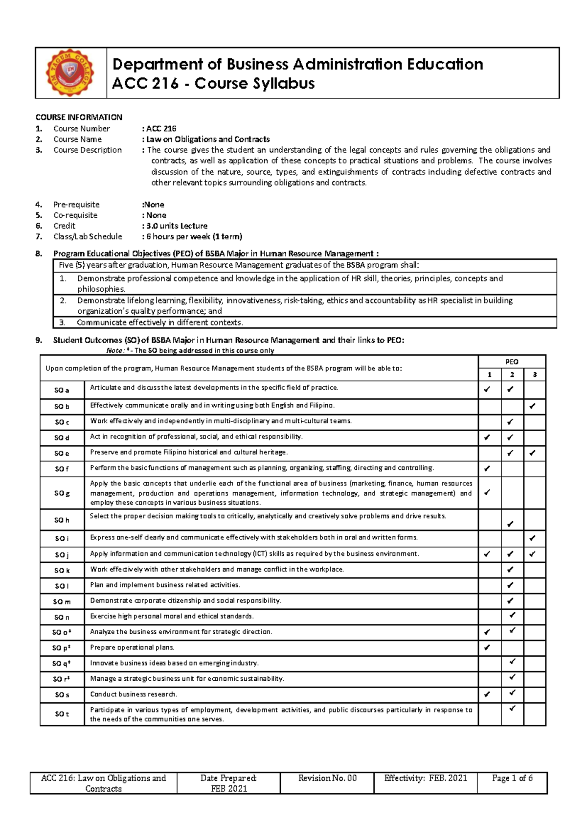 Syllabus acc216 - exams coverage - ACC 216 - Course Syllabus ACC 216 ...